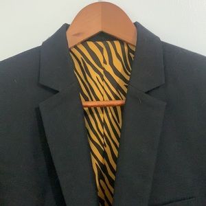 Unique custom tiger-striped lined blazer